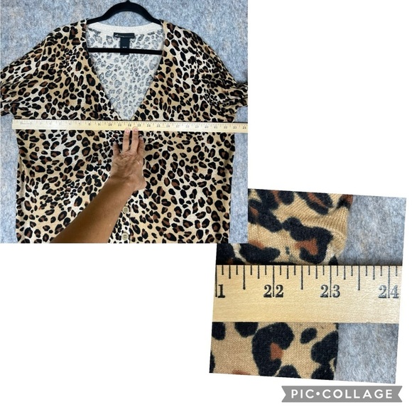 Lane Bryant Leopard Print V-Neck Travel Casual Party Cardigan Sweater - Sz 18/20 - Picture 15 of 16